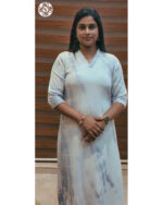 Popcorn A Line Kurti in Light Grey | Women’s Casual & Festive Wear – VB 5013