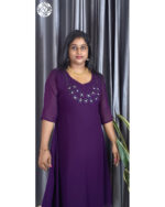 Georgette A-Line Kurtis (VB 5267, VB 5271, VB 5275) — Kerala-Ready Elegance in Wine & Greens - Image 5