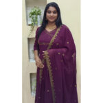 Premium Cotton 3-Piece Suit (VB 5259) — Lavender Floral, Light & Kerala-Ready