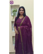 Premium Cotton 3-Piece Suit (VB 5259) — Lavender Floral, Light & Kerala-Ready