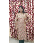 Tissue Fabric Kurti in Chiku Shade | Elegant Women’s Kurti – VB 5063