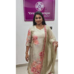 Semi-Silk 3-Piece Kurti Set (VB 5118) — Golden Silk, Graceful & Ready for Kerala