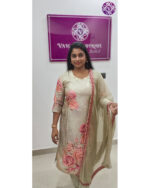 Semi-Silk 3-Piece Kurti Set (VB 5118) — Golden Silk, Graceful & Ready for Kerala