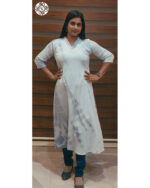 Popcorn A Line Kurti in Light Grey | Women’s Casual & Festive Wear – VB 5013 - Image 5