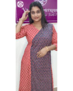 Cotton Ajrakh A Line Cross Cut Kurti – Navy Blue & Peach, Blue & Maroon | VB 5209 & VB 5033 - Image 6