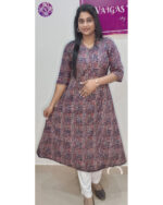Cotton Ajrakh A Line Cross Cut Kurti – Navy Blue & Peach, Blue & Maroon | VB 5209 & VB 5033 - Image 5