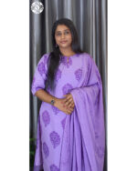 2-Piece Kurti Top & Dupatta (VB 5337) — Georgette, Dark Purple, Kerala-Ready Elegance - Image 5