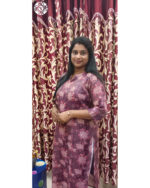 Tissue Co-ords Set (VB 5059) — Dark Purple “Chiku Shade” | Kerala-Ready Matching Outfit - Image 3