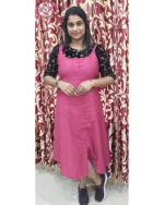 Roman Silk & Velvet Romper (VB 5082) — Pink & Black Statement for Kerala - Image 5