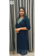 Georgette Kurtis (VB 5309, VB 5313, VB 5317) — Kerala-Ready Elegance in Rani Pink, Bottle Green & Navy Blue - Image 3