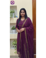 Premium Cotton 3-Piece Suit (VB 5259) — Lavender Floral, Light & Kerala-Ready - Image 4