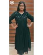 Georgette Kurtis (VB 5089 & VB 5093) — Kerala-Ready Elegance in Green & Dark Blue - Image 2