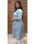 Kantha Cotton Panel Cut Kurti – Onion Pink & Light Blue | VB 5041 & VB 5045 - Image 2