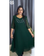 Georgette A-Line Kurtis (VB 5267, VB 5271, VB 5275) — Kerala-Ready Elegance in Wine & Greens - Image 6