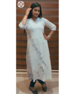 Popcorn A Line Kurti in Light Grey | Women’s Casual & Festive Wear – VB 5013 - Image 2
