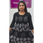 Rayon Smoky Frock (VB 5106) — Black, Floaty & Kerala-Ready